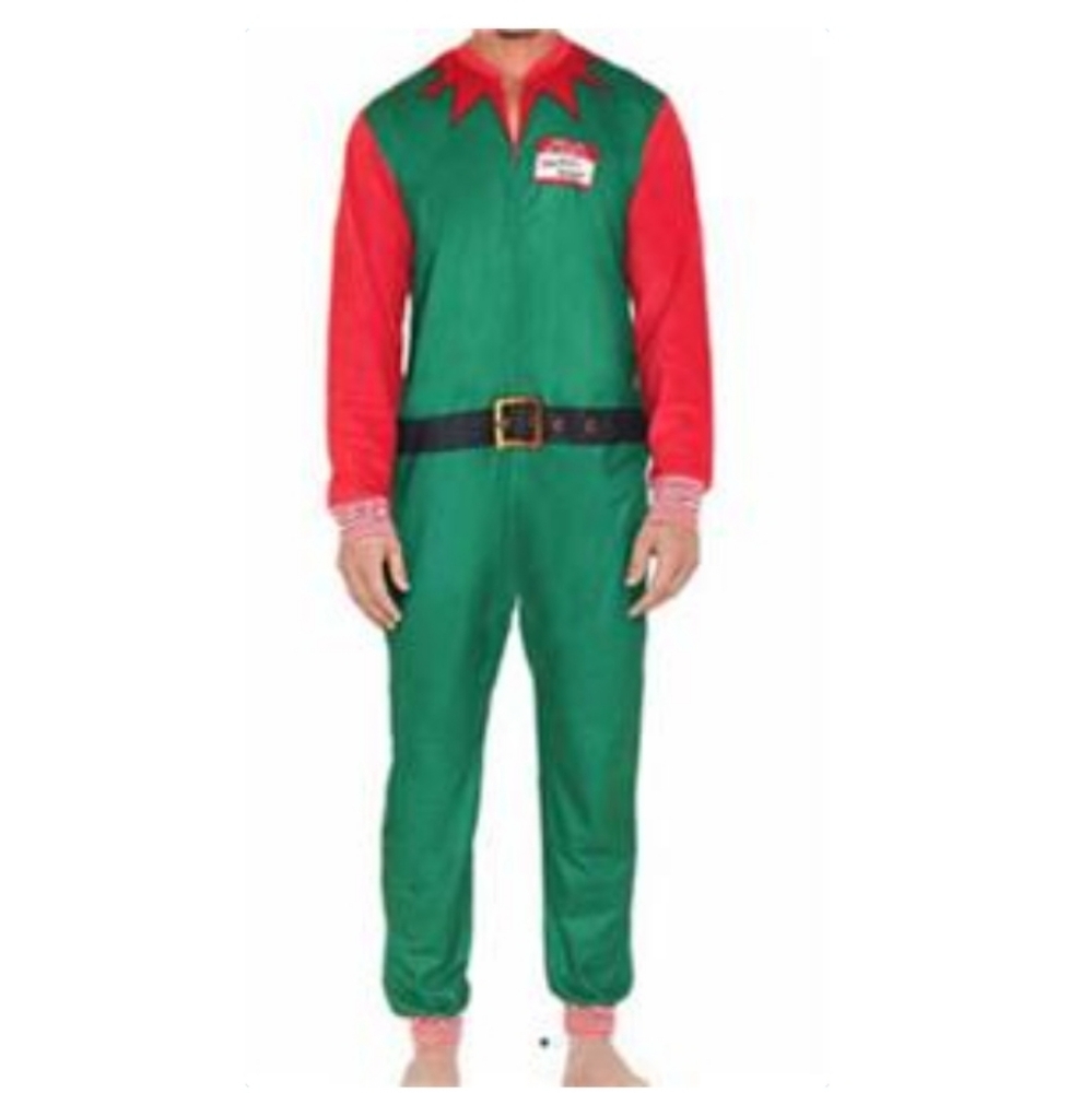 Mens north pole Santa's helper elf sleepwear pjs LT large tall nwt